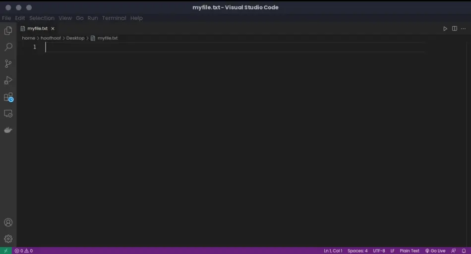 Editting files on Linux using Visual Studio Code